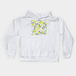 lemons on white Kids Hoodie